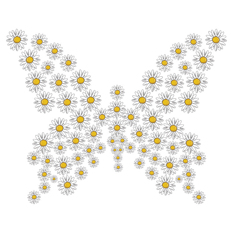 استیکر پارچه و لباس مدل دی تی اف طرح پروانه گل کد H15.54 مجموعه 4 عددی