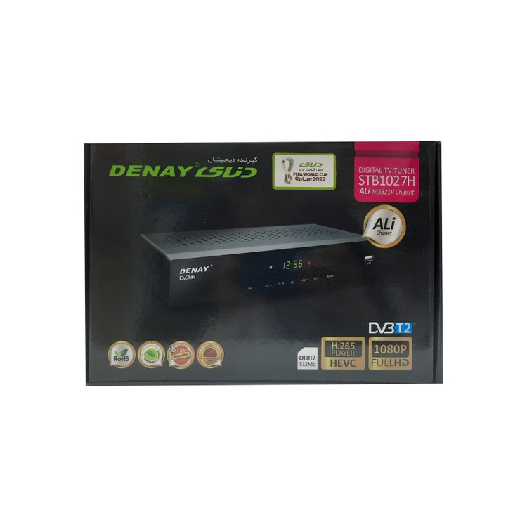 گیرنده دیجیتال دنای مدل ۱۰۲۷ به همراه آنتن رومیزی 1027HEVC.ANTEN