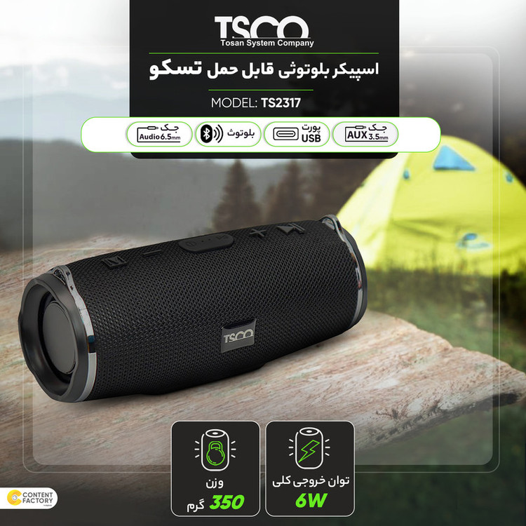 اسپیکر بلوتوثی قابل حمل تسکو مدل Ts 2317