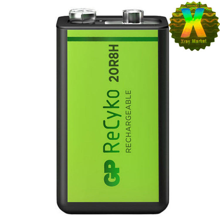 باتری کتابی جی پی مدل Rechargeable Recyko 200mAh 9V XRAY