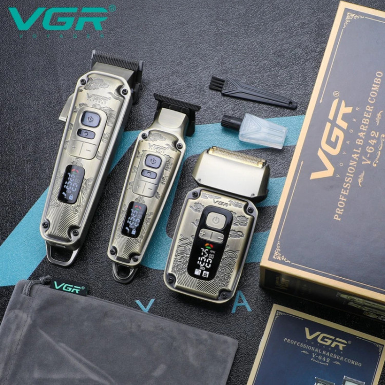 ماشین اصلاح موی سر و صورت وی جی ار مدل V-642 مجموعه سه عددی