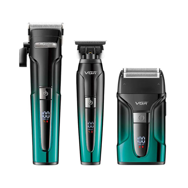 ماشین اصلاح موی سر و صورت وی جی ار مدل v-694 مجموعه 3 عددی