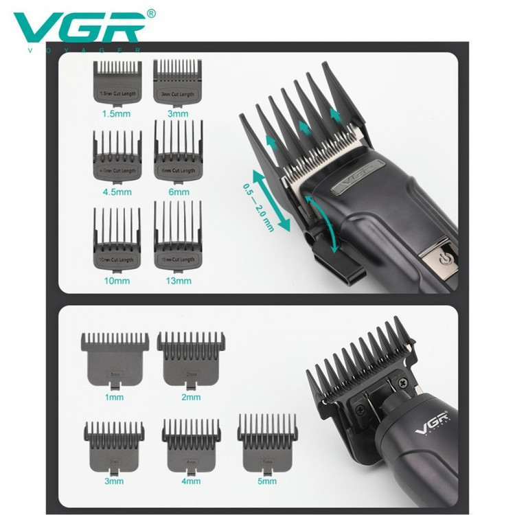 ماشین اصلاح موی سر و صورت وی جی ار مدل v-694 مجموعه 3 عددی