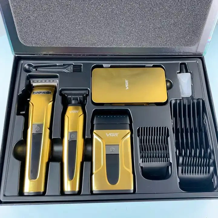 ماشین اصلاح موی سر و صورت وی جی ار مدل v-694 مجموعه 3 عددی