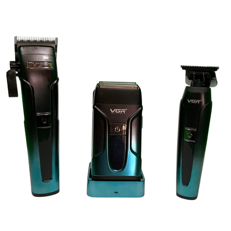 ماشین اصلاح موی سر و صورت وی جی ار مدل v-694 مجموعه 3 عددی