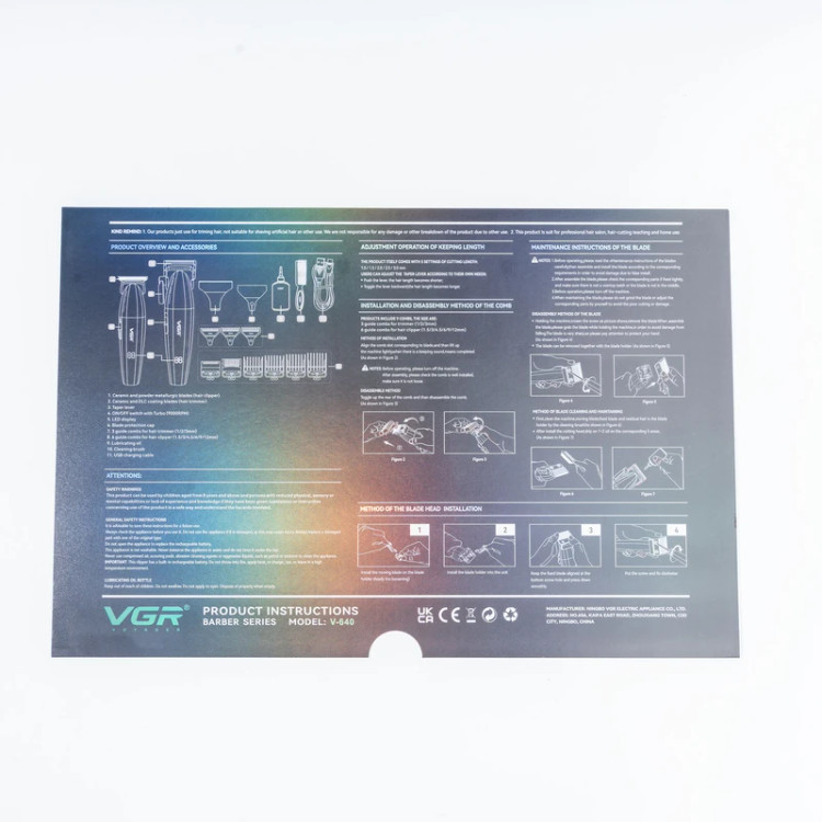 ماشین اصلاح موی سر و صورت وی جی ار مدل V-640 بسته 2 عددی
