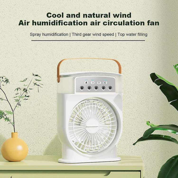 پنکه رومیزی مینی خنککننده Mini Portable Cooling Fan با مهپاش و چراغ LED