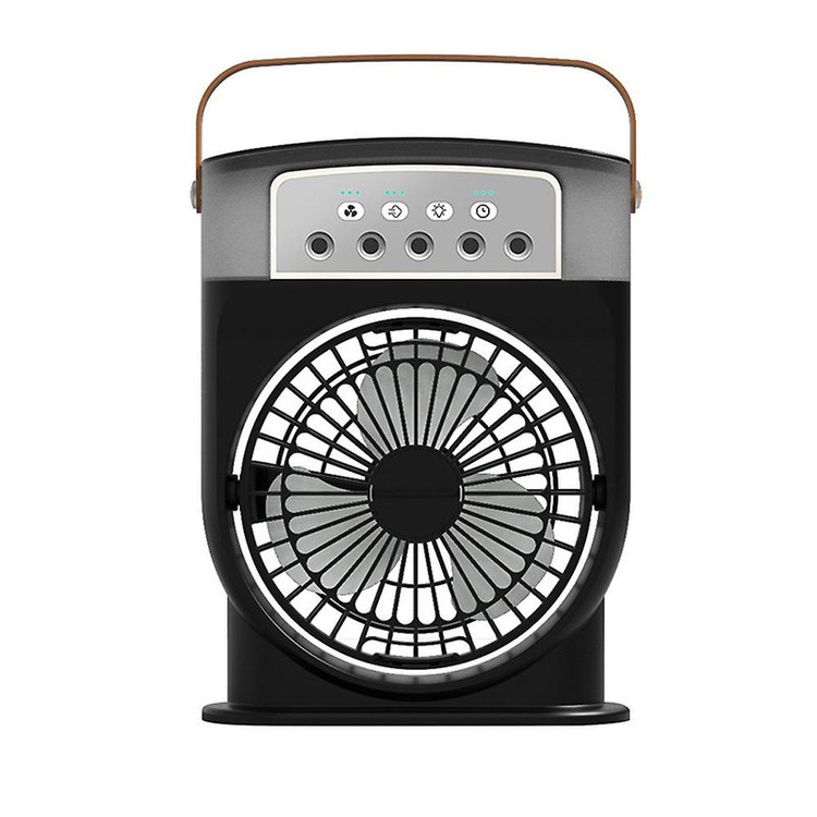 پنکه رومیزی مینی خنککننده Mini Portable Cooling Fan با مهپاش و چراغ LED