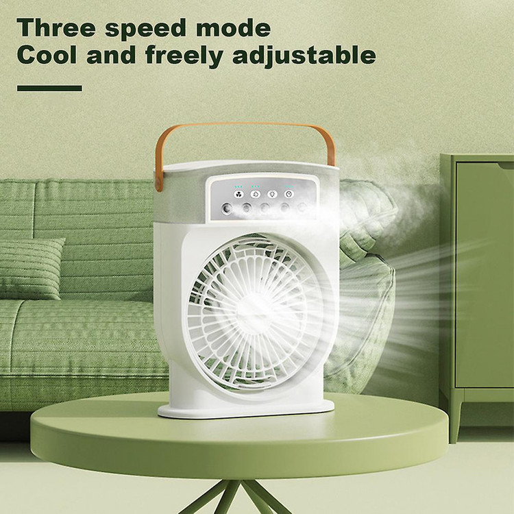 پنکه رومیزی مینی خنککننده Mini Portable Cooling Fan با مهپاش و چراغ LED