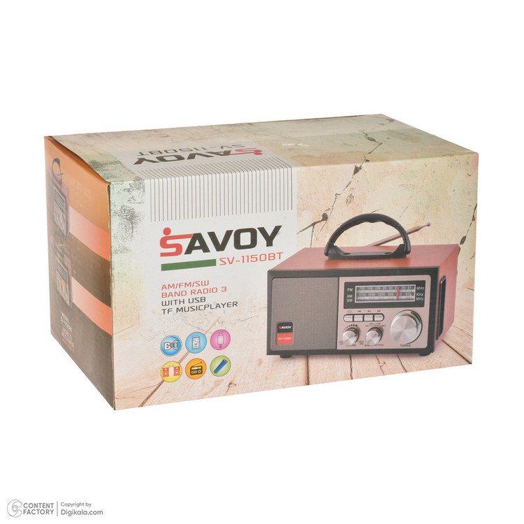 رادیو ساووی مدل SV-1150BT بلوتوثی قابل شارژ