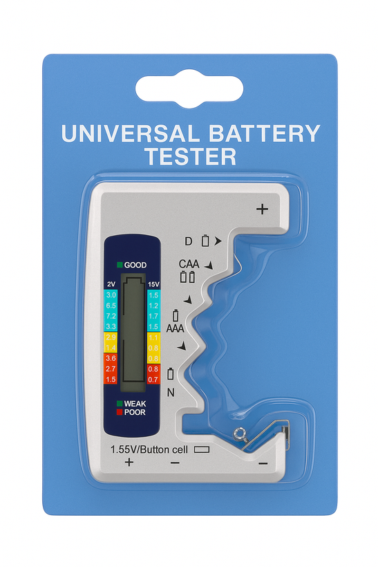 تستر باتری Universal Battery Tester مدل چندمنظوره مناسب انواع باتری قلمی و سکهای