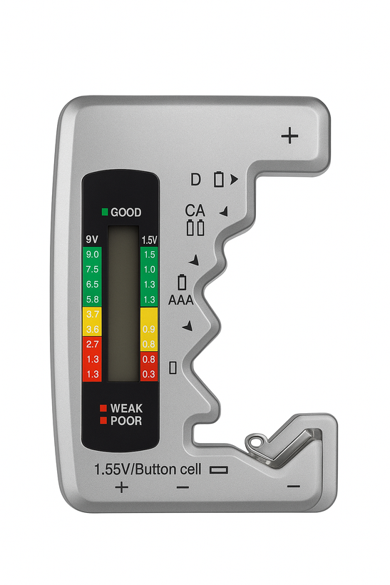 تستر باتری Universal Battery Tester مدل چندمنظوره مناسب انواع باتری قلمی و سکهای