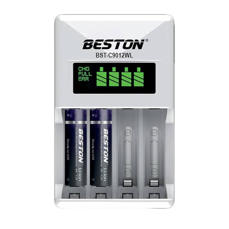 شارژر باتری بستون مدل BST-C9012WL Super Fast Charger | شارژر هوشمند باتری AA و AAA با LCD