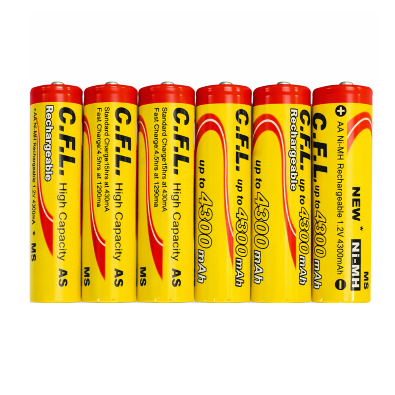 باتری قلمی قابل شارژ سی.اف.ال مدل 4300 میلی امپر ساعت بسته 6 عددی