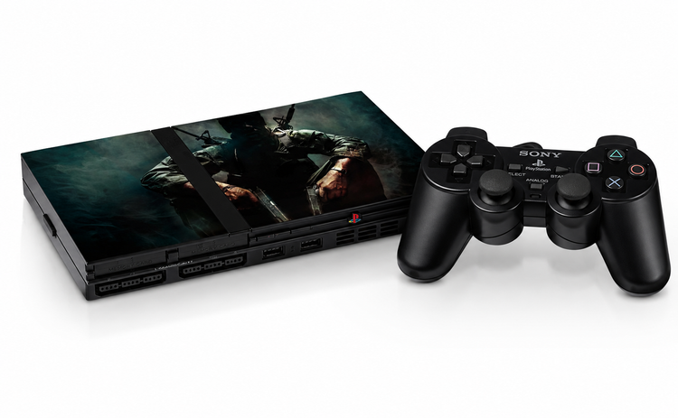 برچسب پلی استیشن ۲ اسلیم مدل Call of Duty Black Ops | اسکین حرفهای PS2 Slim با چاپ باکیفیت