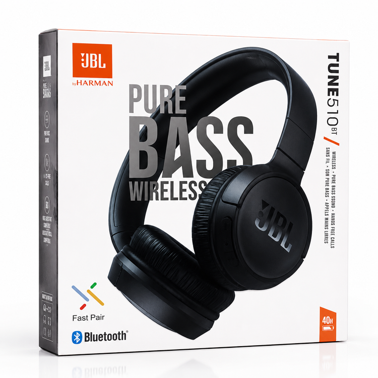 هدفون بلوتوثی جی بی ال JBL Tune 510BT | صدای Pure Bass، بلوتوث 5.0، شارژدهی 40 ساعته