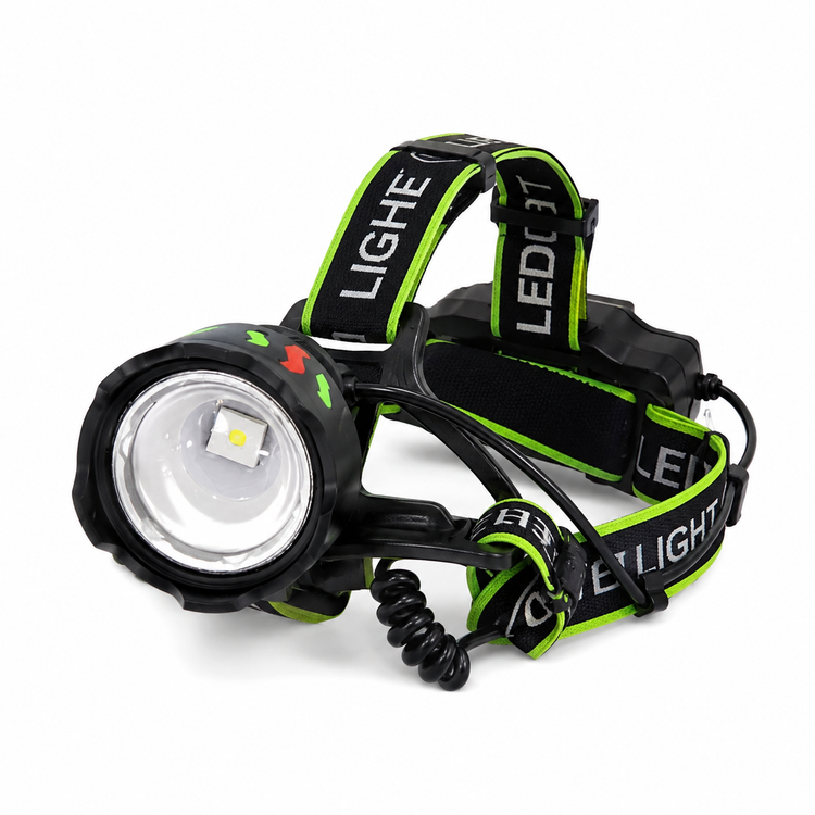 چراغ پیشانی شارژی Head Lamp چند منظوره به همراه ۲ عدد باتری 18650 و کابل شارژ