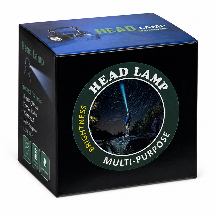 چراغ پیشانی شارژی Head Lamp چند منظوره به همراه ۲ عدد باتری 18650 و کابل شارژ