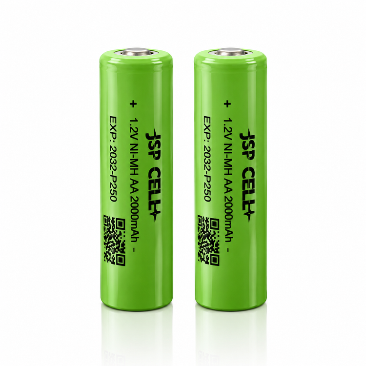 باتری قلمی شارژی JSP CELL مدل AA سرتخت 1.2 ولت 2000mAh Ni-MH بسته دو عددی